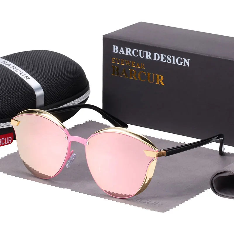 Lunettes de soleil femme polarisées — rondes, mode, style élégant