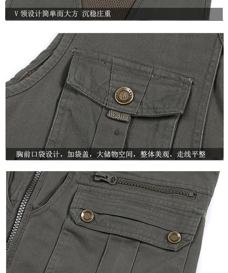 Gilet à col en V avec poches multifonctions pour hommes, gilets de loisirs pour hommes, gilets à chevrons, design décontracté, 4XL, printemps et automne