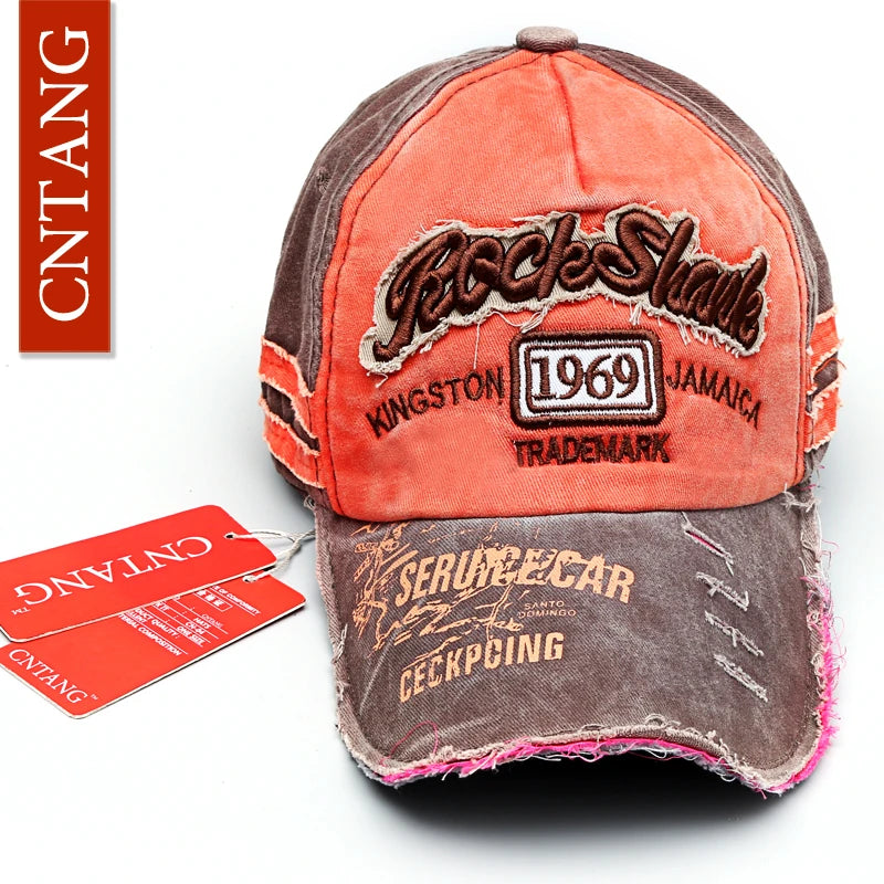 CNTANG Summer Fashion Vintage Baseball Cap Casual Washed Cotton Snapback Embroidery Caps For Men Women Fashion Hat Unisex Gorras
