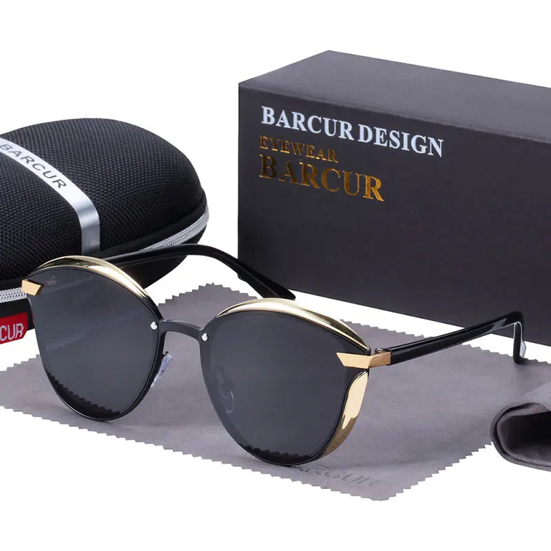 Lunettes de soleil femme polarisées — rondes, mode, style élégant