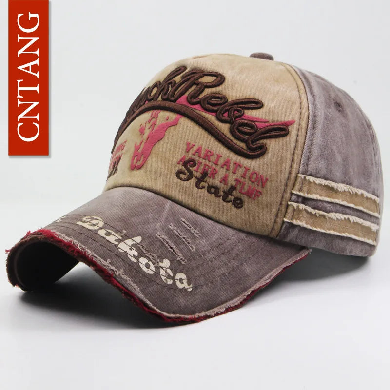 CNTANG Summer Fashion Vintage Baseball Cap Casual Washed Cotton Snapback Embroidery Caps For Men Women Fashion Hat Unisex Gorras