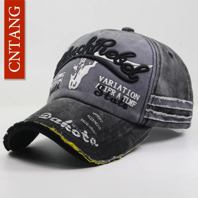 CNTANG Summer Fashion Vintage Baseball Cap Casual Washed Cotton Snapback Embroidery Caps For Men Women Fashion Hat Unisex Gorras