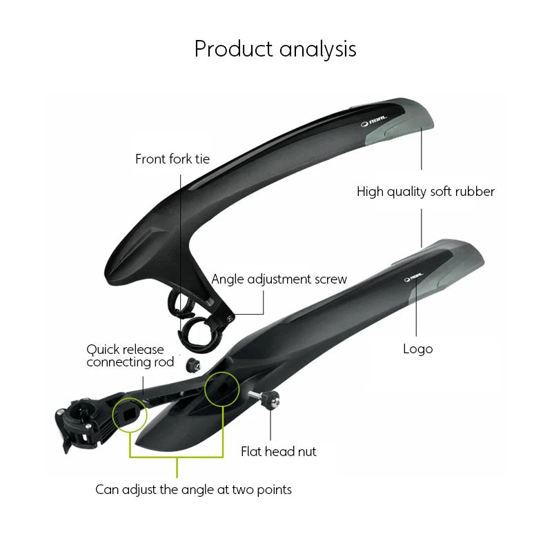 RBRL 24 26 27.5 29 inch MTB Mudguard Bicycle Mudguard MTB Front Rear Fender Quick Release Cycling Mudguard MTB Accessories