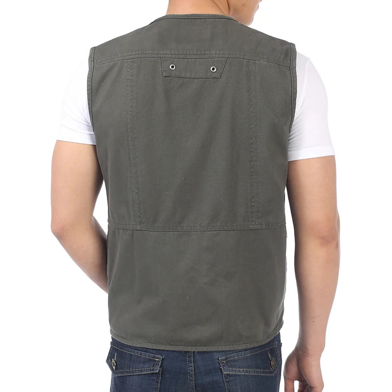 Gilet à col en V avec poches multifonctions pour hommes, gilets de loisirs pour hommes, gilets à chevrons, design décontracté, 4XL, printemps et automne