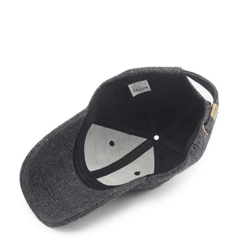 Casquette de baseball en laine unisexe — chapeau d'hiver épais et chaud (v2)