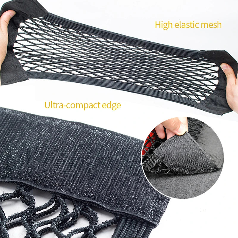 Sac de rangement pour coffre de voiture, filets en maille de Nylon, organisateur de coffre arrière de voiture, corde élastique, support de filet pour bagages, fournitures de véhicule de poche