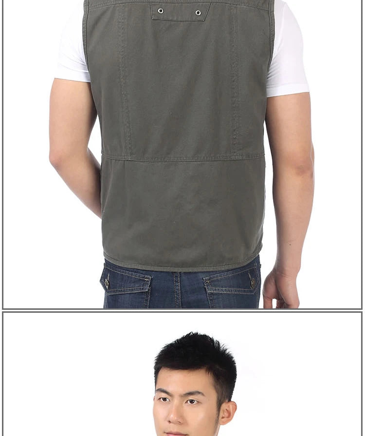 Gilet à col en V avec poches multifonctions pour hommes, gilets de loisirs pour hommes, gilets à chevrons, design décontracté, 4XL, printemps et automne
