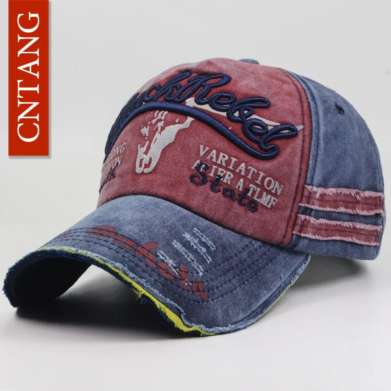 CNTANG Summer Fashion Vintage Baseball Cap Casual Washed Cotton Snapback Embroidery Caps For Men Women Fashion Hat Unisex Gorras