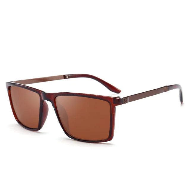 Psacss Men's Polarized Square Sunglasses, Driving Sun Glasses, Premium, Retro, UV400