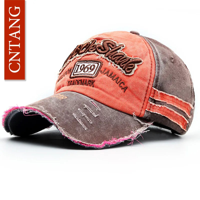 CNTANG Summer Fashion Vintage Baseball Cap Casual Washed Cotton Snapback Embroidery Caps For Men Women Fashion Hat Unisex Gorras
