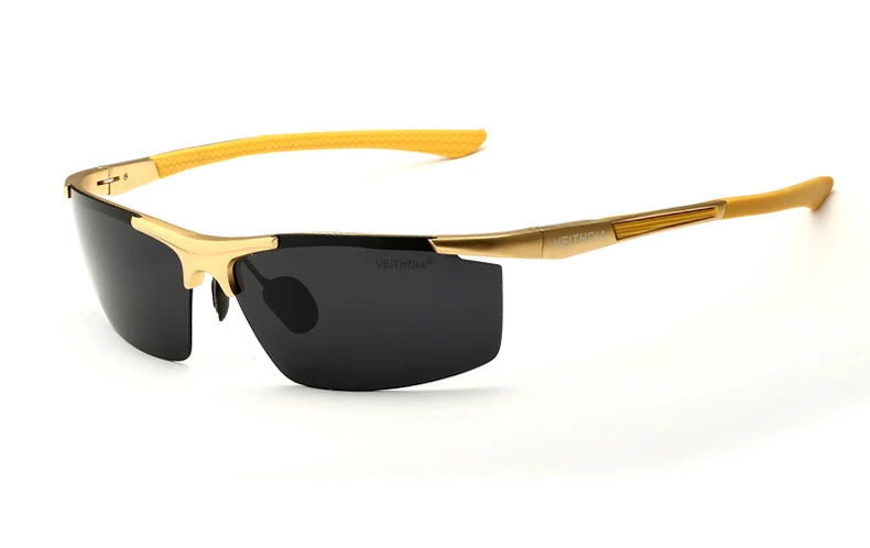 Lunettes de soleil homme aluminium magnésium polarisées UV400 — revêtement miroir, extérieur