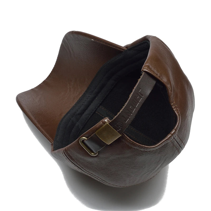 Casquette de baseball en cuir PU pour homme — chapeau d'hiver, nouvelle collection
