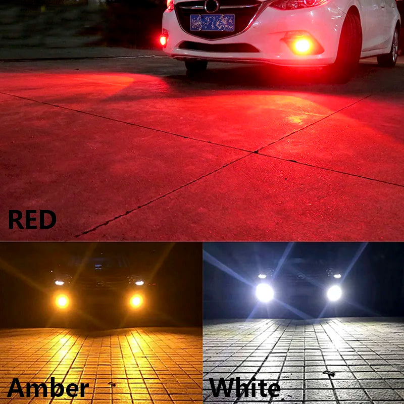 Feu LED H4 Hi/Lo 12V Antibrouillard Voiture — 12 SMD 3030 Ambre Rouge Blanc 2 Pièces