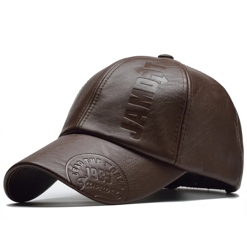 Casquette de baseball en cuir PU pour homme — chapeau d'hiver, nouvelle collection