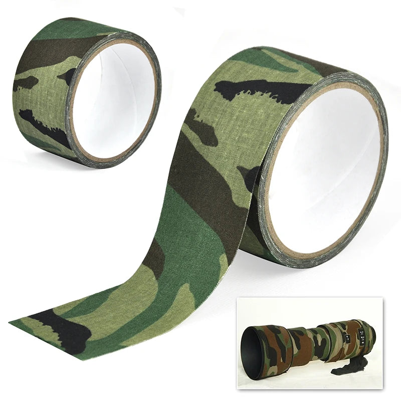 5M ruban de Camouflage extérieur WRAP chasse étanche auto-adhésif Camo bande furtive pansement 0.05m x 5m /2 pouces x 196 pouces