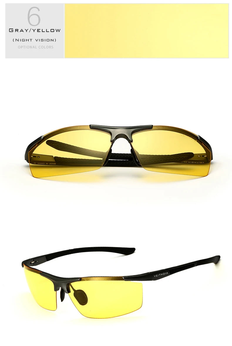 Lunettes de soleil homme aluminium magnésium polarisées UV400 — revêtement miroir, extérieur