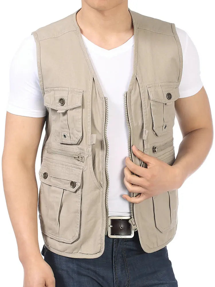 Gilet à col en V avec poches multifonctions pour hommes, gilets de loisirs pour hommes, gilets à chevrons, design décontracté, 4XL, printemps et automne