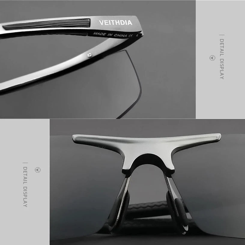 Lunettes de soleil homme aluminium magnésium polarisées UV400 — revêtement miroir, extérieur