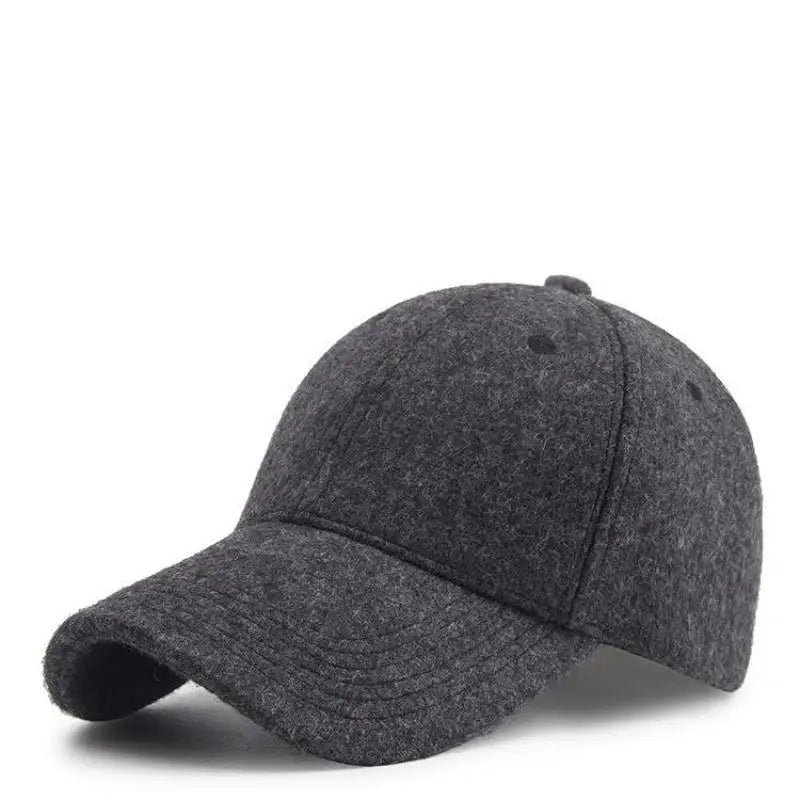 Casquette de baseball en laine unisexe — chapeau d'hiver épais et chaud (v2)
