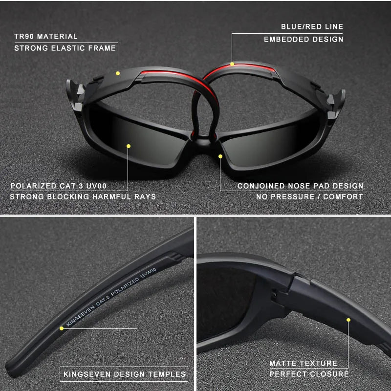 Lunettes de soleil homme polarisées TR90 — vision nocturne, miroir, UV400, 2024