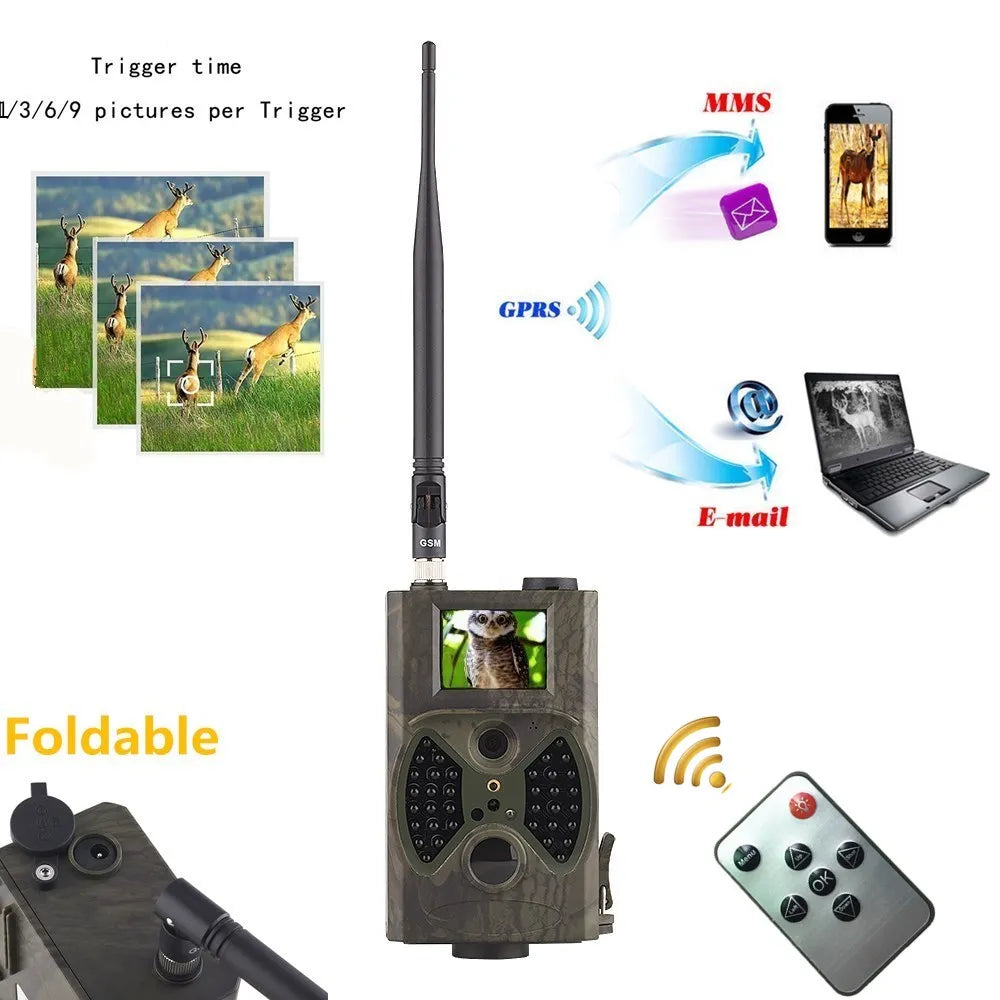 Caméra de chasse à vision nocturne 16MP 2G MMS SMS SMTP HC300M Cellulaire Étanche Sans Fil Piège Photo de Surveillance