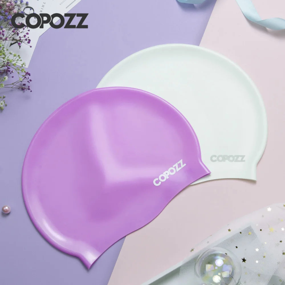 Copozz hommes élastique chapeau de natation grande taille vêtements de natation professionnel adultes imperméable chapeau de natation Silicone bonnets de natation
