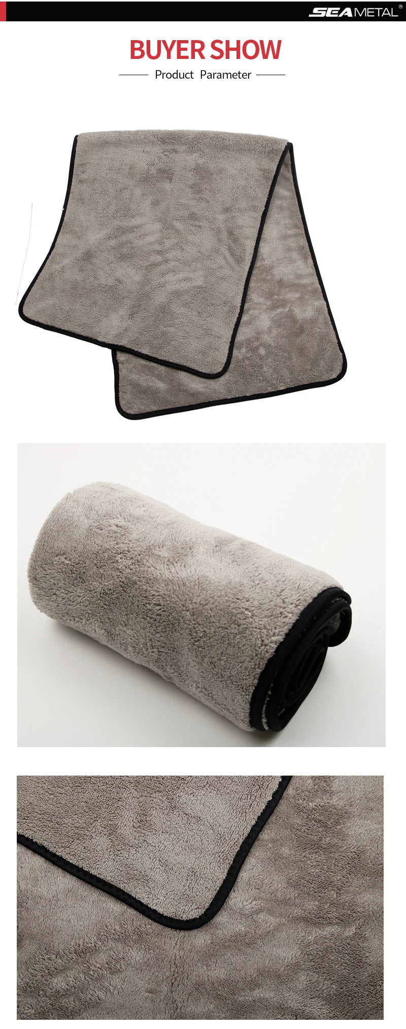 Serviette de lavage auto en microfibre super absorbante — nettoyage et séchage, multifonctionnelle