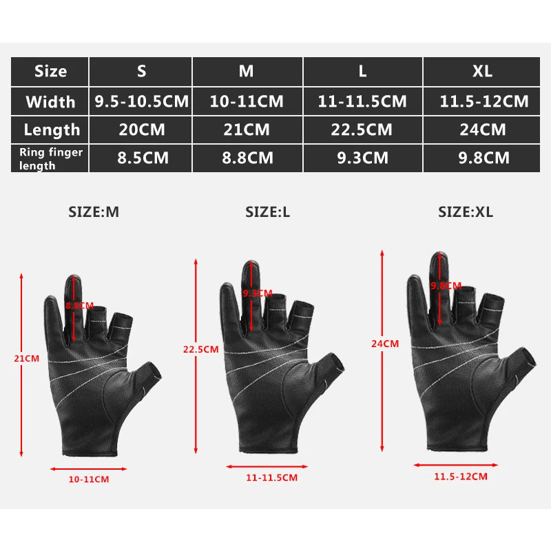 Gants De pêche sans doigts, coupe à 3 doigts, résistance en cuir, gants De pêche, survie, Camping, randonnée, outil De sauvetage