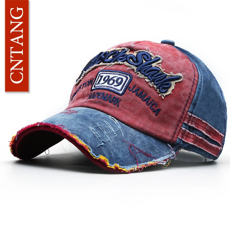 CNTANG Summer Fashion Vintage Baseball Cap Casual Washed Cotton Snapback Embroidery Caps For Men Women Fashion Hat Unisex Gorras