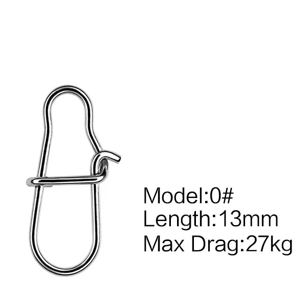 Connecteurs de Pêche SeaKnight 50 Pièces — Émerillons Inox & Mousquetons