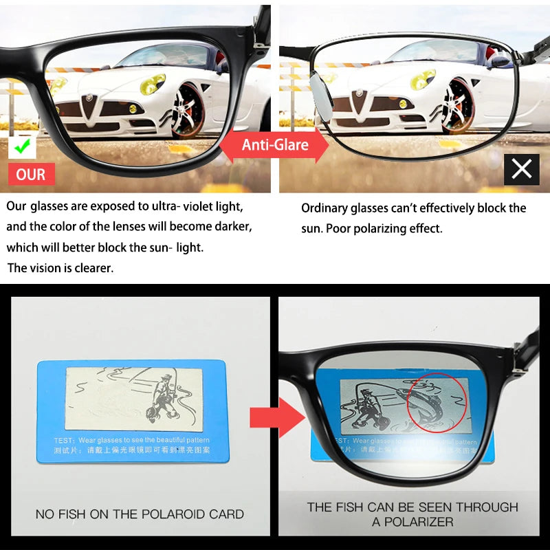 Psacss Men's Polarized Square Sunglasses, Driving Sun Glasses, Premium, Retro, UV400