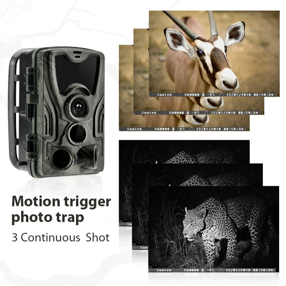 Caméra de chasse sans fil HC801A 20MP 1080P avec vision nocturne, étanche IP65, vitesse de déclenchement de 0,3s, pour la surveillance de la faune et les pièges photo