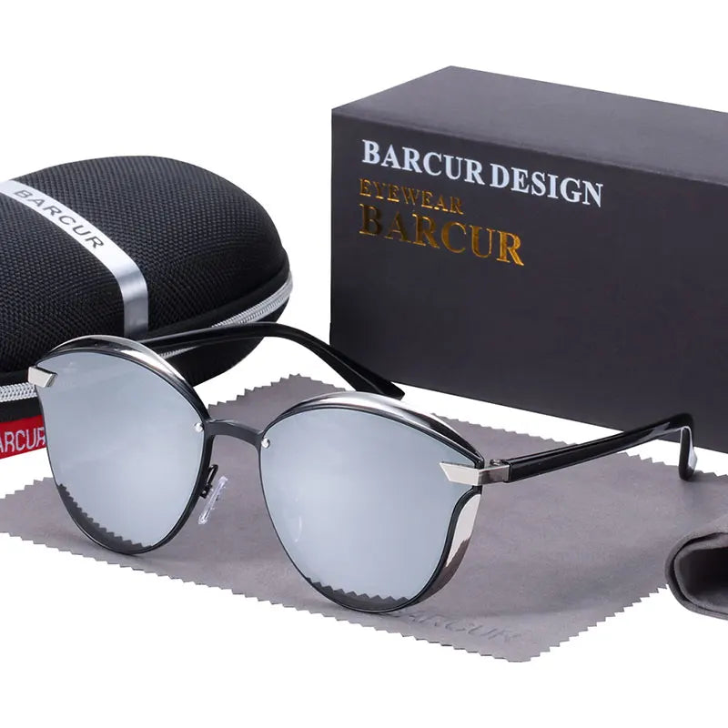 Lunettes de soleil femme polarisées — rondes, mode, style élégant