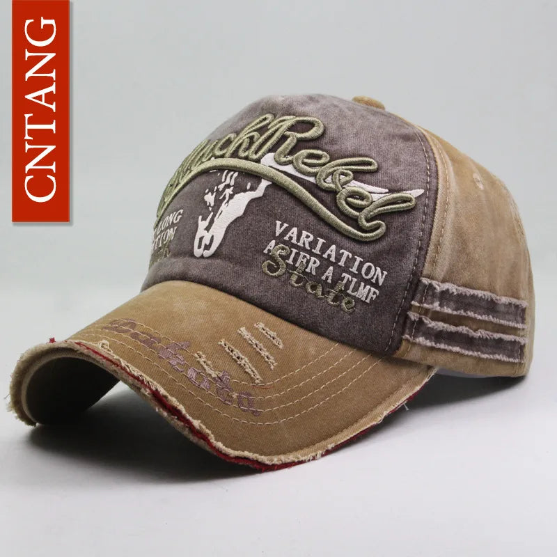 CNTANG Summer Fashion Vintage Baseball Cap Casual Washed Cotton Snapback Embroidery Caps For Men Women Fashion Hat Unisex Gorras
