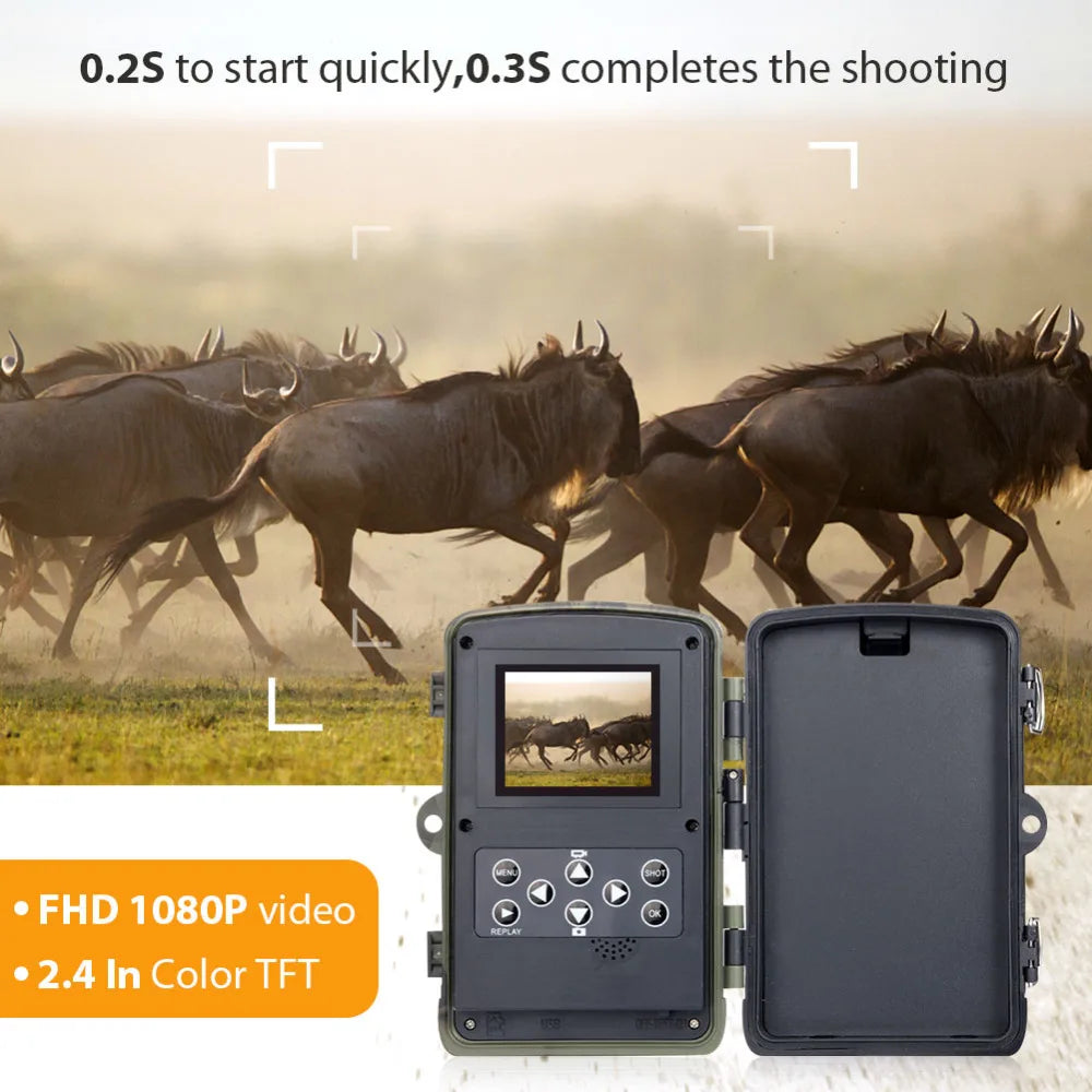 Caméra de chasse sans fil HC801A 20MP 1080P avec vision nocturne, étanche IP65, vitesse de déclenchement de 0,3s, pour la surveillance de la faune et les pièges photo