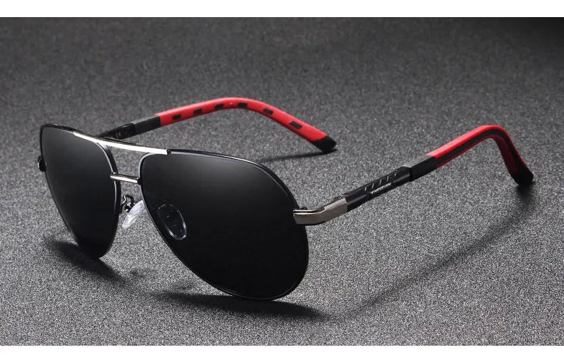 Lunettes de soleil homme vintage aluminium polarisées — classique, revêtement miroir, conduite
