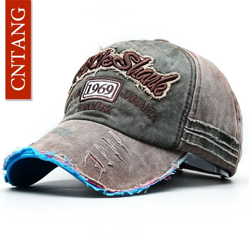 CNTANG Summer Fashion Vintage Baseball Cap Casual Washed Cotton Snapback Embroidery Caps For Men Women Fashion Hat Unisex Gorras