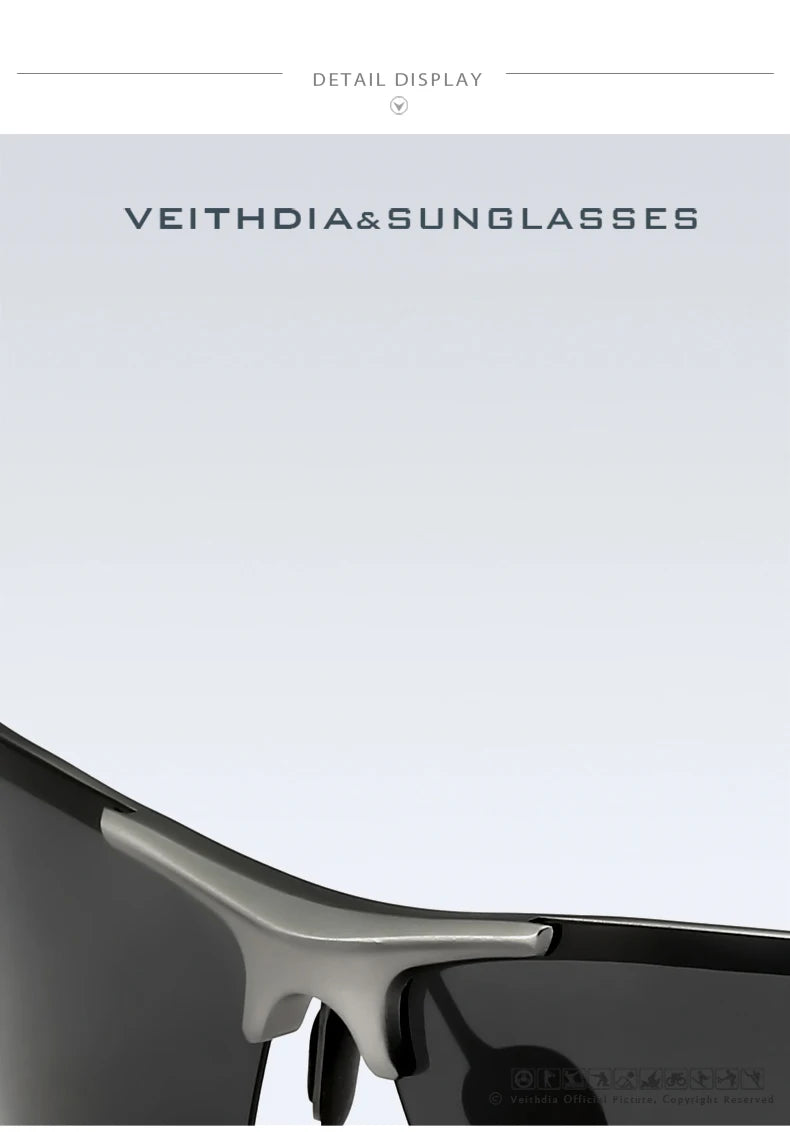 Lunettes de soleil homme aluminium magnésium polarisées UV400 — revêtement miroir, extérieur