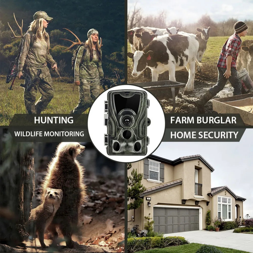Caméra de chasse sans fil HC801A 20MP 1080P avec vision nocturne, étanche IP65, vitesse de déclenchement de 0,3s, pour la surveillance de la faune et les pièges photo