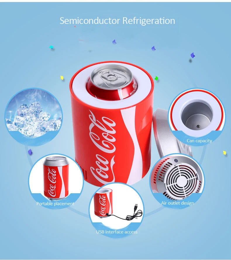 Mini refrigerador portátil, enfriador y calentador, para bebidas, enfriador/calentador, pequeño refrigerador móvil, refrigerador