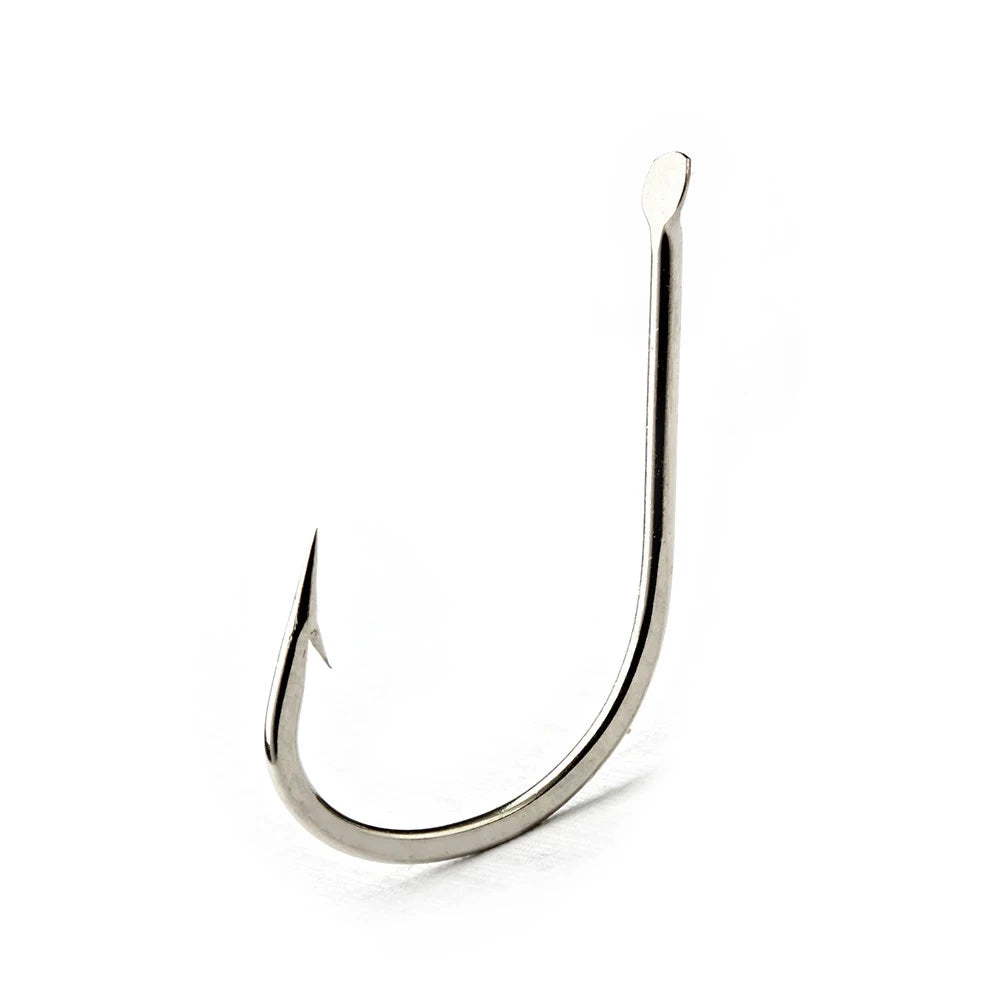 Hameçons de pêche en Bronze et acier à haute teneur en carbone 421N, 100 pièces/lot # -10 #   Tête ronde plate de gabarit d'accessoires de pêche de carpe avec la pêche barbelée