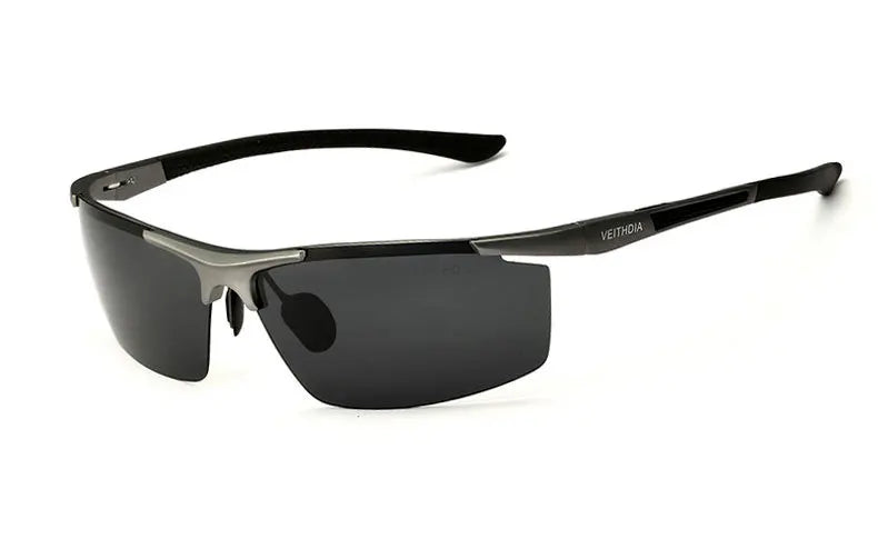 Lunettes de soleil homme aluminium magnésium polarisées UV400 — revêtement miroir, extérieur