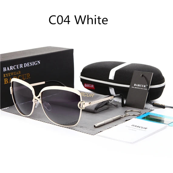 Lunettes de soleil polarisées femme — dégradé, lentille ronde, carré, luxe