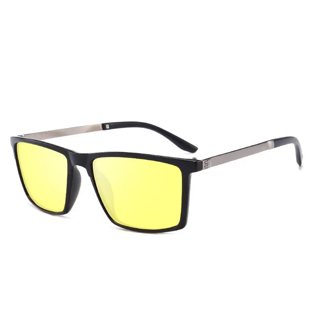 Psacss Men's Polarized Square Sunglasses, Driving Sun Glasses, Premium, Retro, UV400