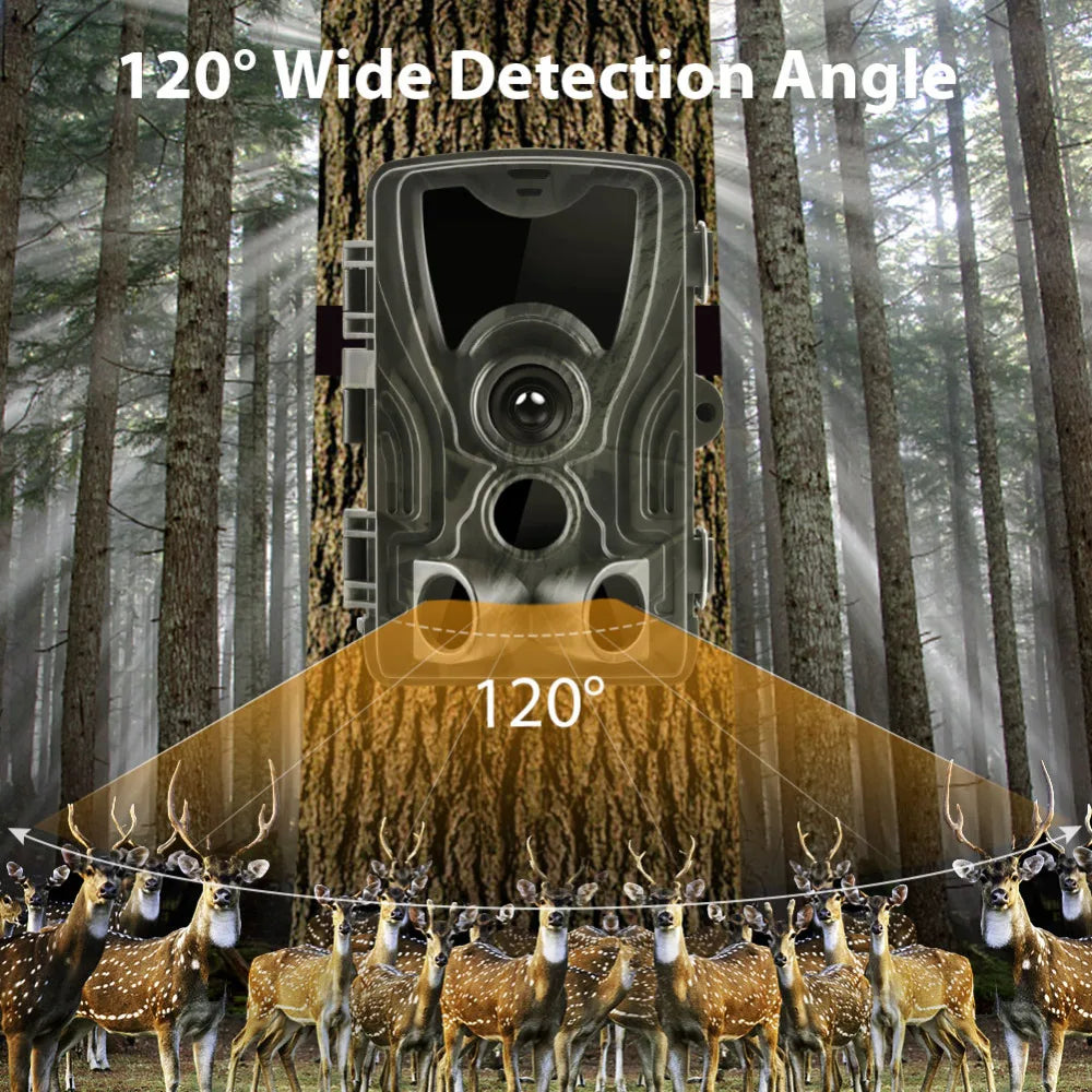 Caméra de chasse sans fil HC801A 20MP 1080P avec vision nocturne, étanche IP65, vitesse de déclenchement de 0,3s, pour la surveillance de la faune et les pièges photo