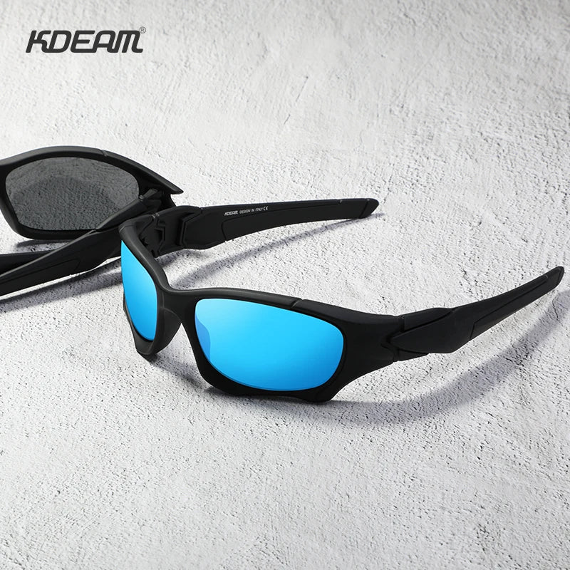 Lunettes de Soleil Sport Polarisées — Lentille Bouclier, Cadre Résistant, Plein Air, Unisexe