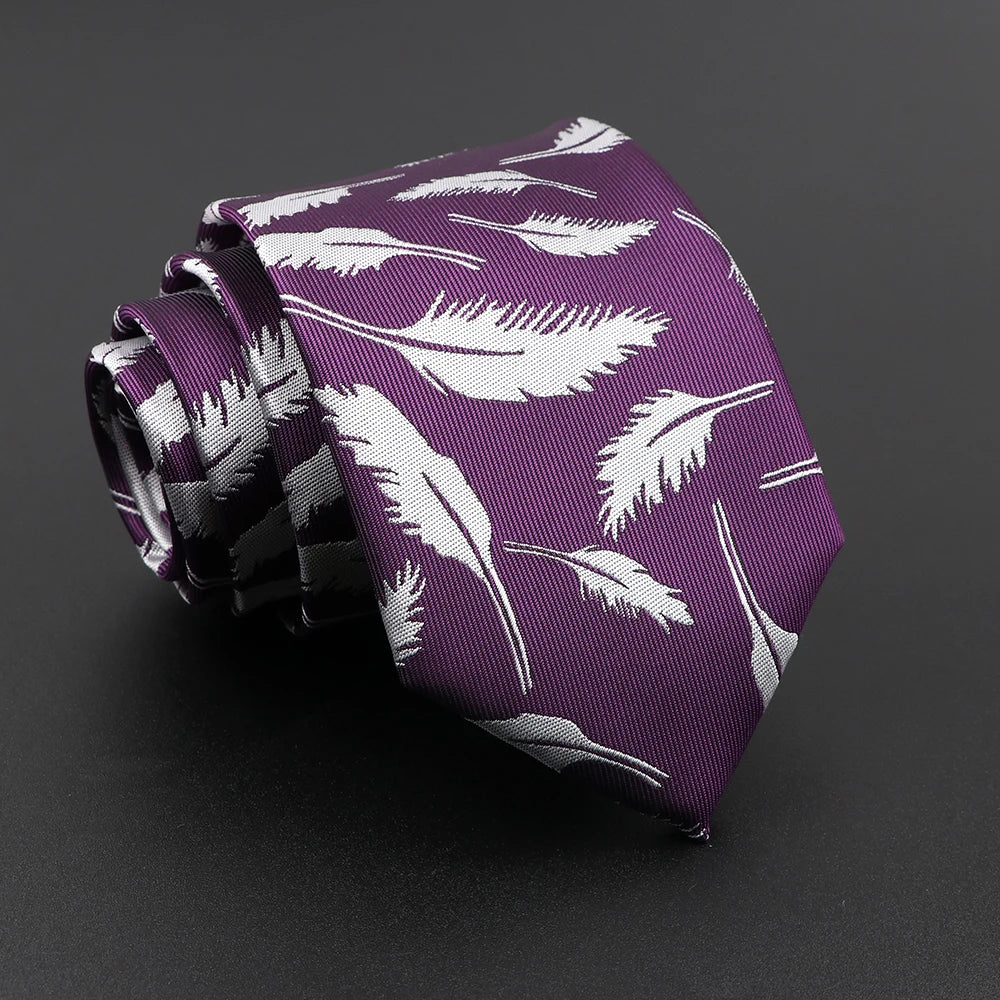 Nouveauté hommes cravate florale plume wapiti motif géométrique rouge bleu cravates loisirs affaires usage quotidien cravate cadeau de fête de mariage