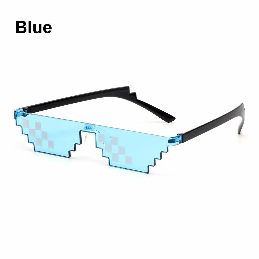 Lunettes de soleil mosaïque pixel rétro — gamer, robot, cosplay, anniversaire, nouveau design
