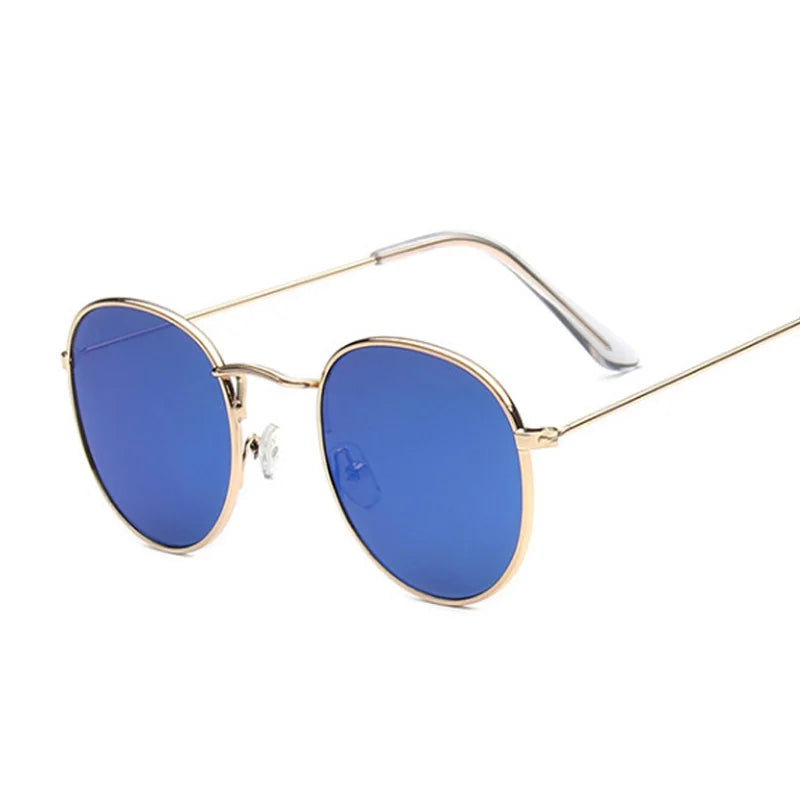Lunettes de soleil rondes petites pour femmes — classique, rétro, miroir, mode, nuances