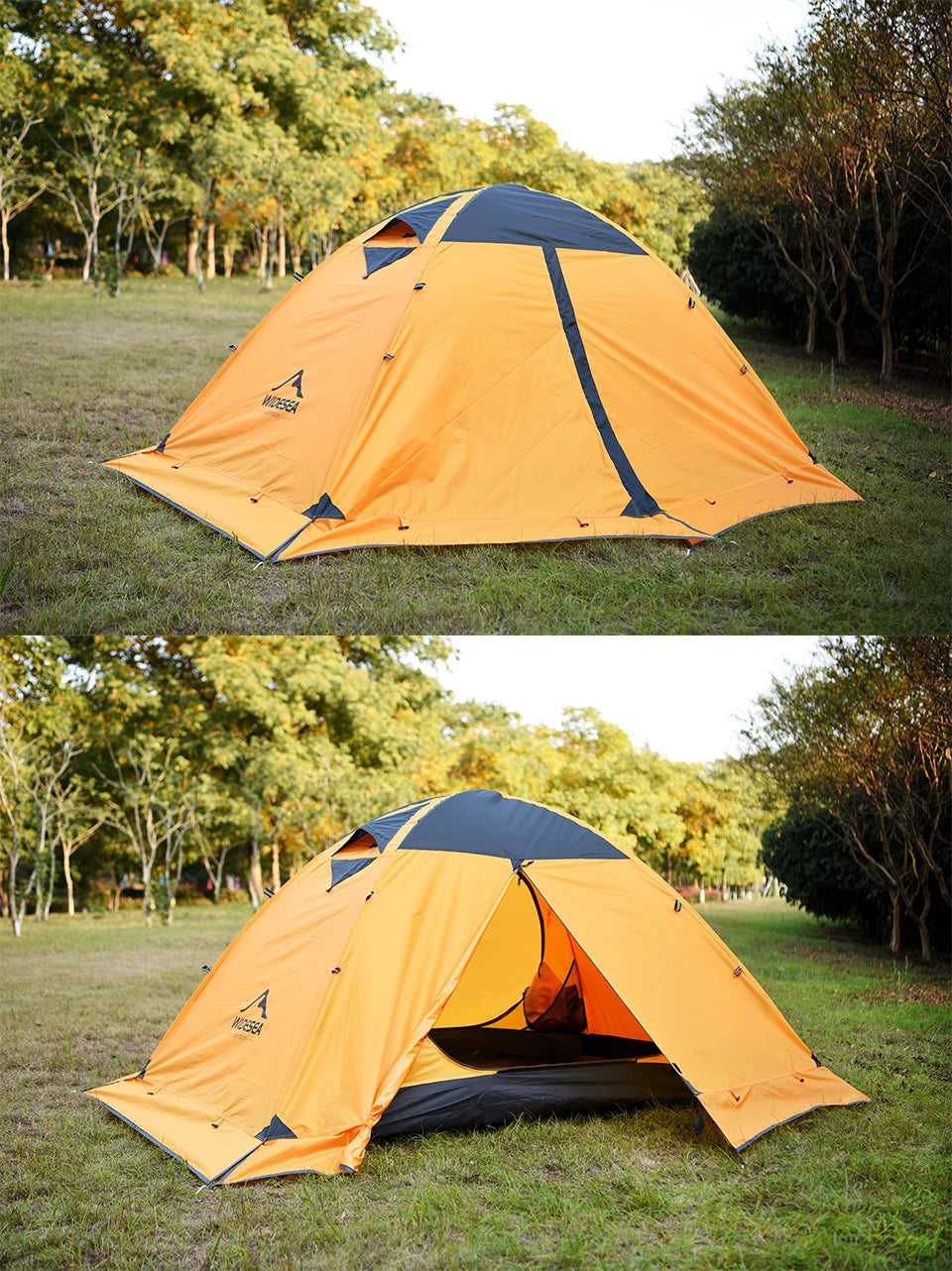 Widesea – tente de Camping touristique pour 2 personnes, plein air, 4 saisons, tige en aluminium avec jupe neige